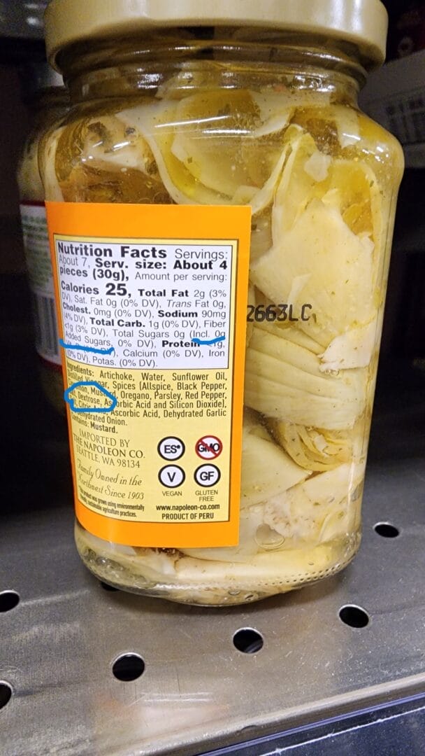 nutrition label that says no added sugars