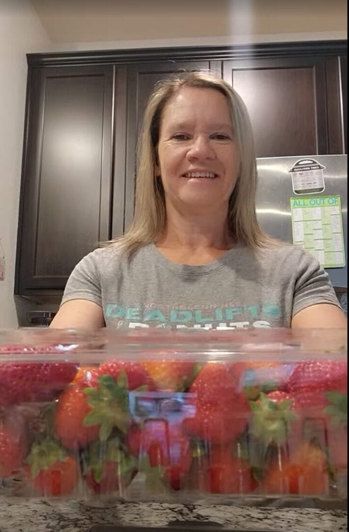 women prepping food before workout